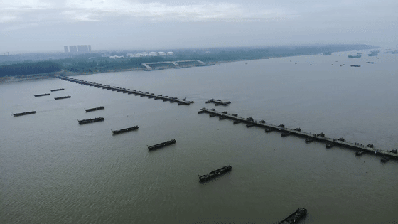 20分钟！解放军在长江上架起千米浮桥