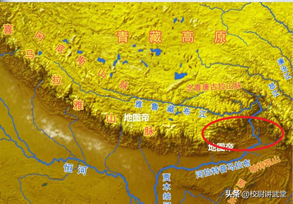 在这张三维地图上，藏南的地理绝地特征一览无余