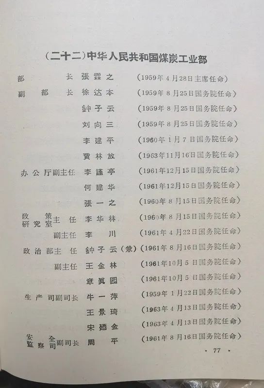 1963年底前的任命録