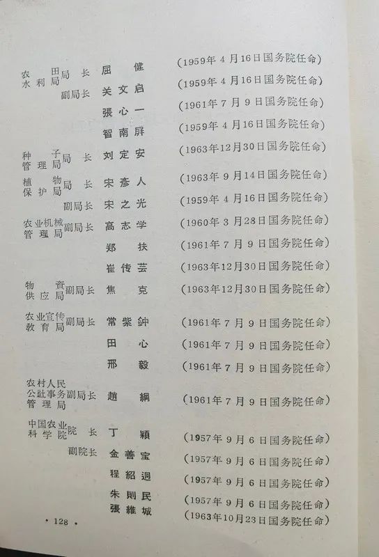 1963年底前的任命録