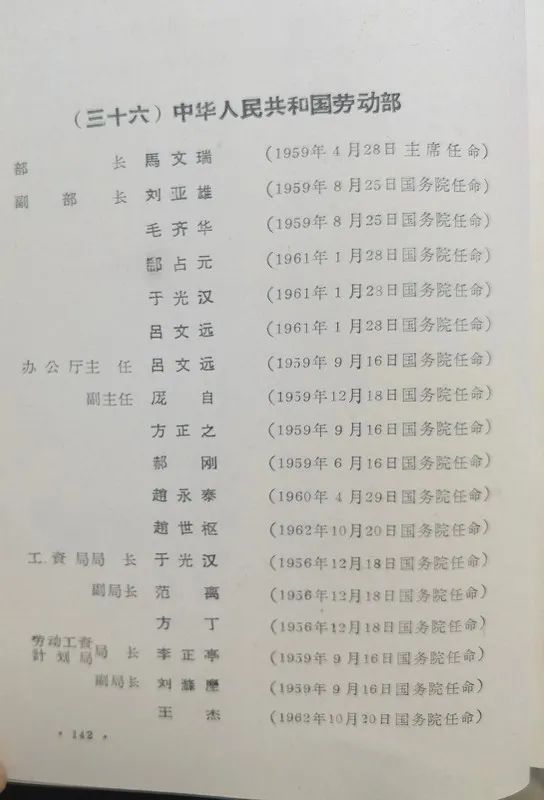 1963年底前的任命録