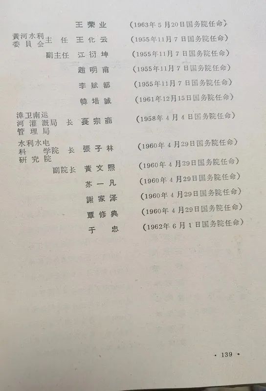 1963年底前的任命録