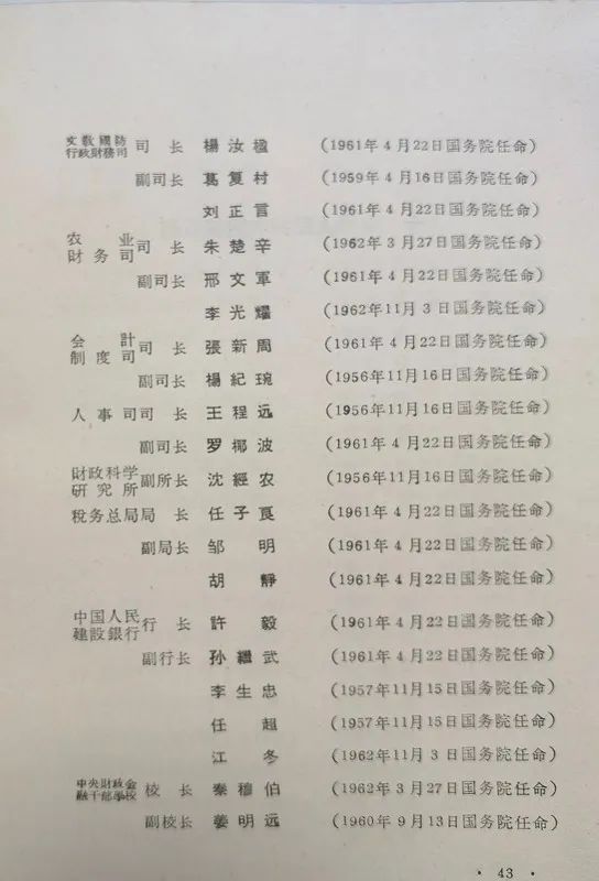 1963年底前的任命録