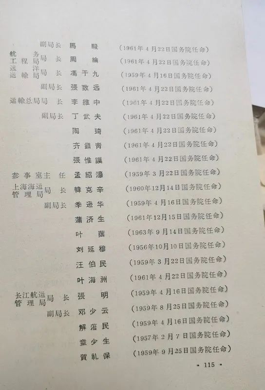 1963年底前的任命録