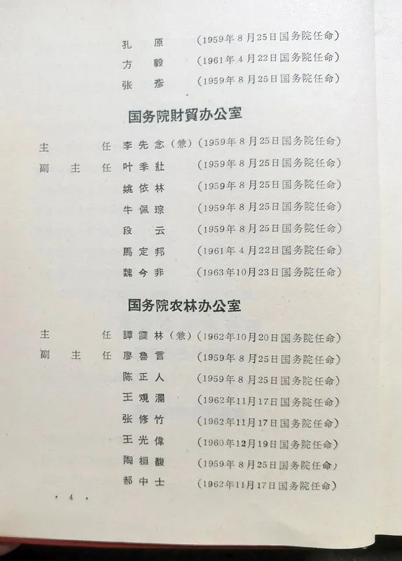 1963年底前的任命録