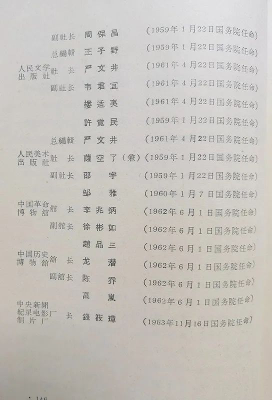 1963年底前的任命録