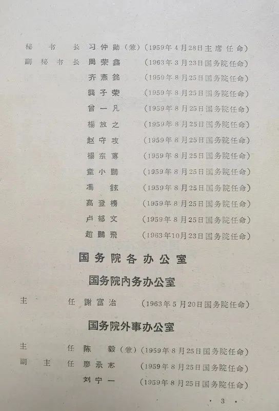 1963年底前的任命録