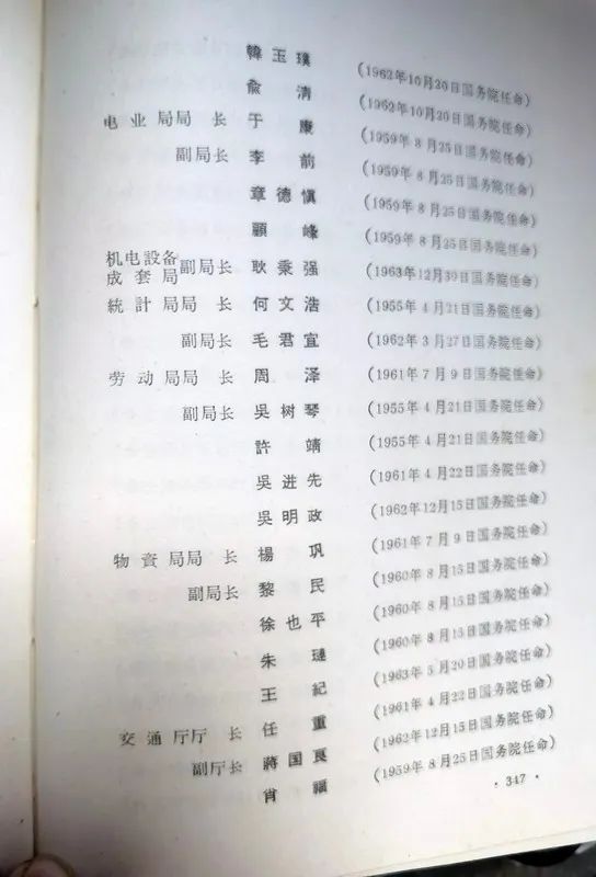 1963年底前的任命録（四）