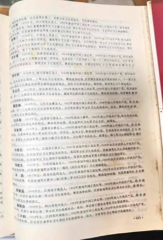 刘邓大军团级（含1942年前营级）以上卫生干部名录（第一部分）