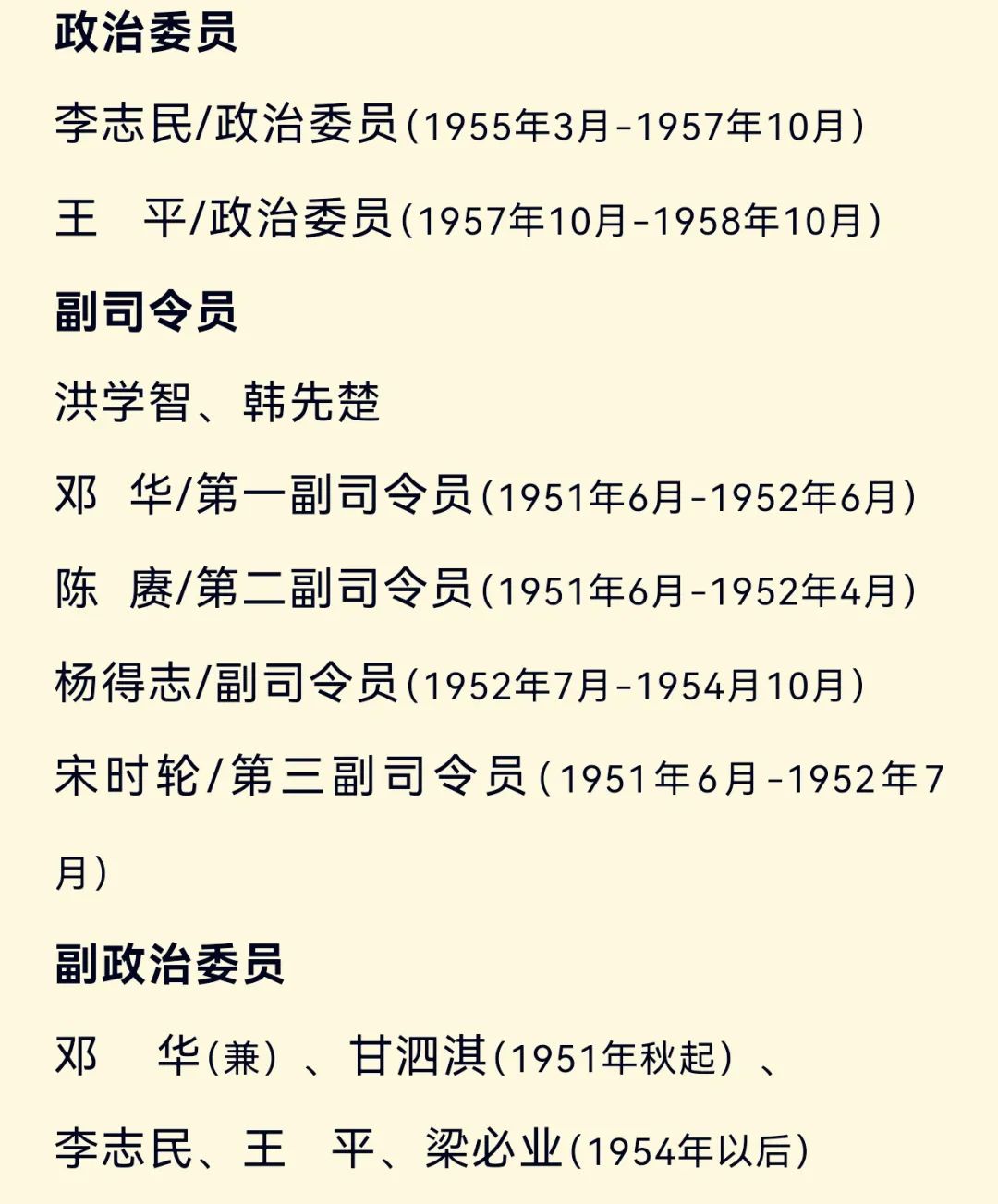 【军史资料】中国人民志愿军总部和各兵团（兵种）、军、师领导干部名单