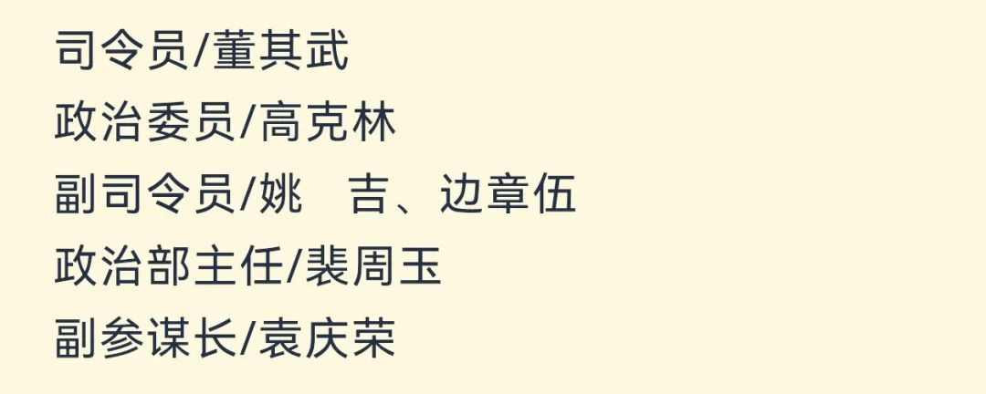 【军史资料】中国人民志愿军总部和各兵团（兵种）、军、师领导干部名单