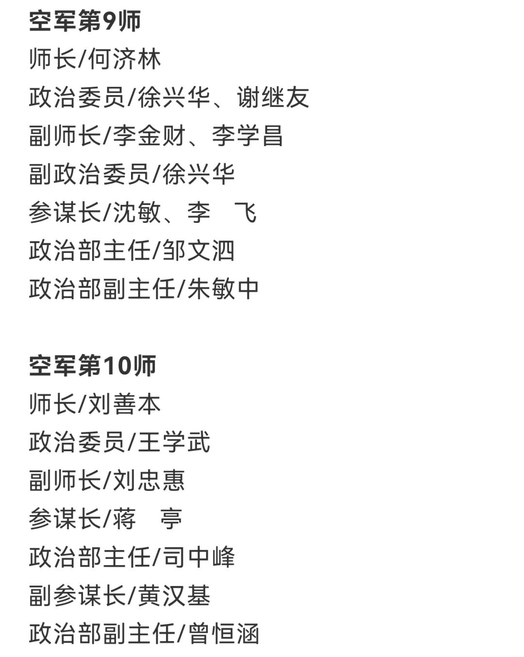 【军史资料】中国人民志愿军总部和各兵团（兵种）、军、师领导干部名单