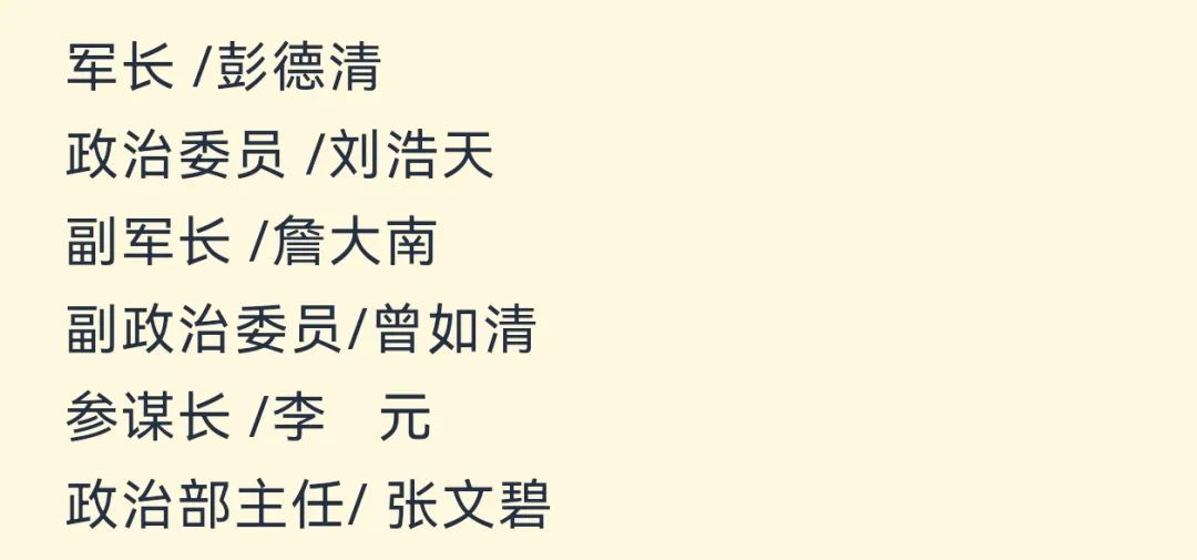 【军史资料】中国人民志愿军总部和各兵团（兵种）、军、师领导干部名单