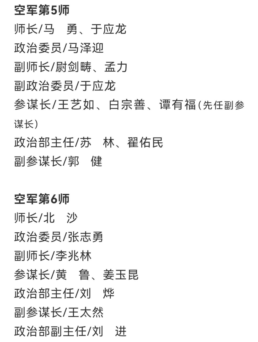 【军史资料】中国人民志愿军总部和各兵团（兵种）、军、师领导干部名单